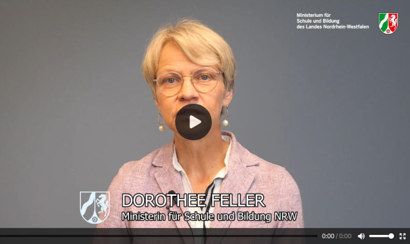 Ministerin Feller in einem Video-Standbild